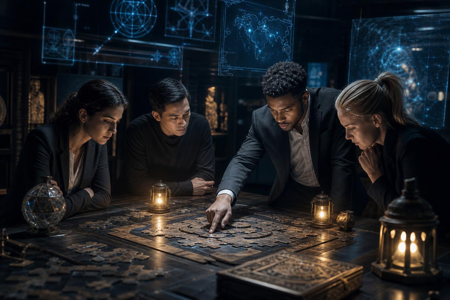 Team von Fachleuten löst ein interaktives Serious Escape-Erlebnis nach Maß